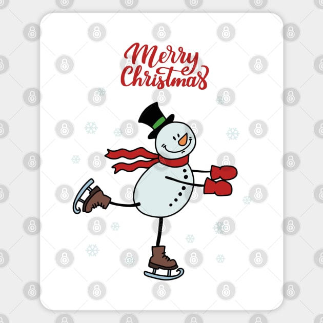 Ice Skating Snowman Sticker by valentinahramov